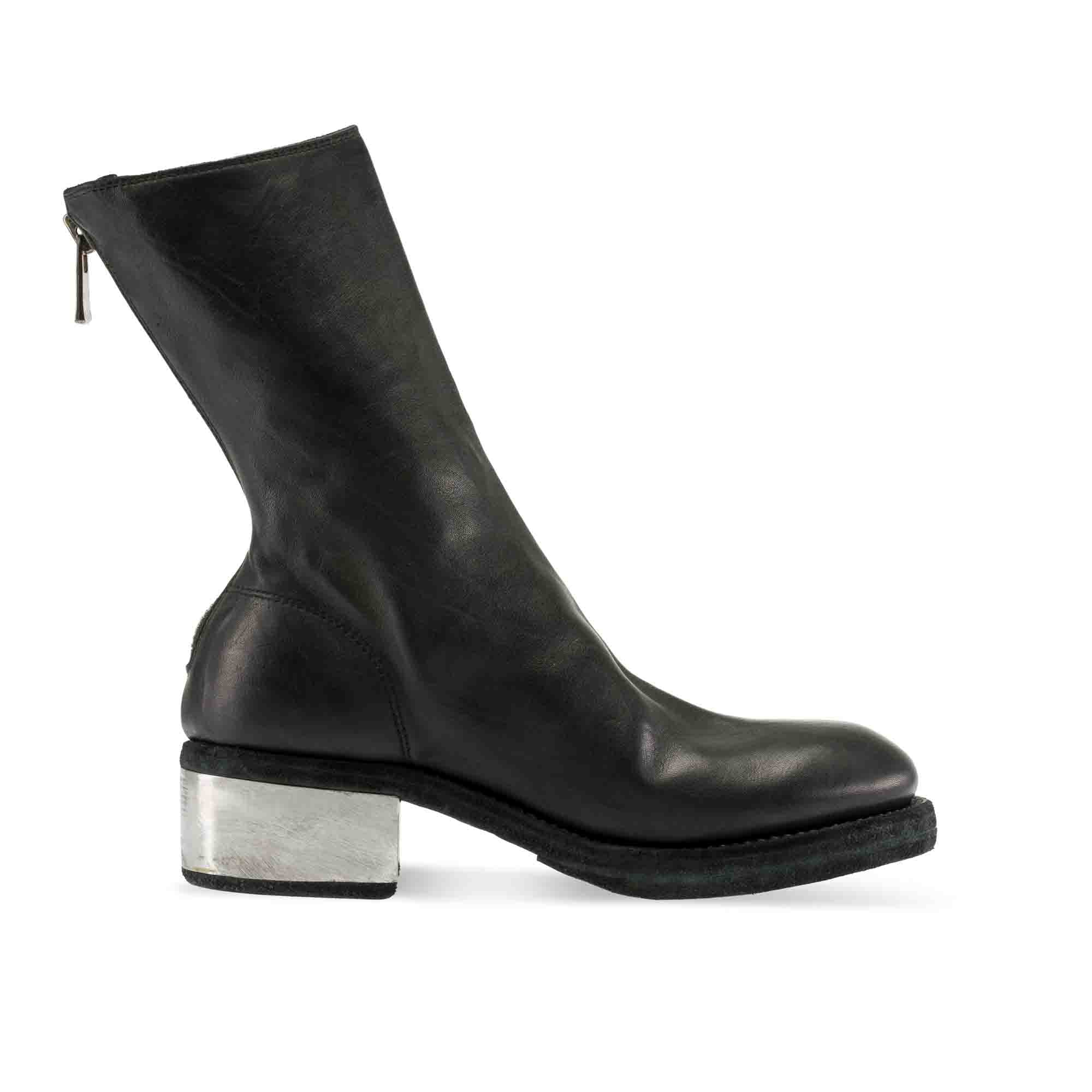 BACK ZIP MID BOOTS, METAL HEEL – GUIDI