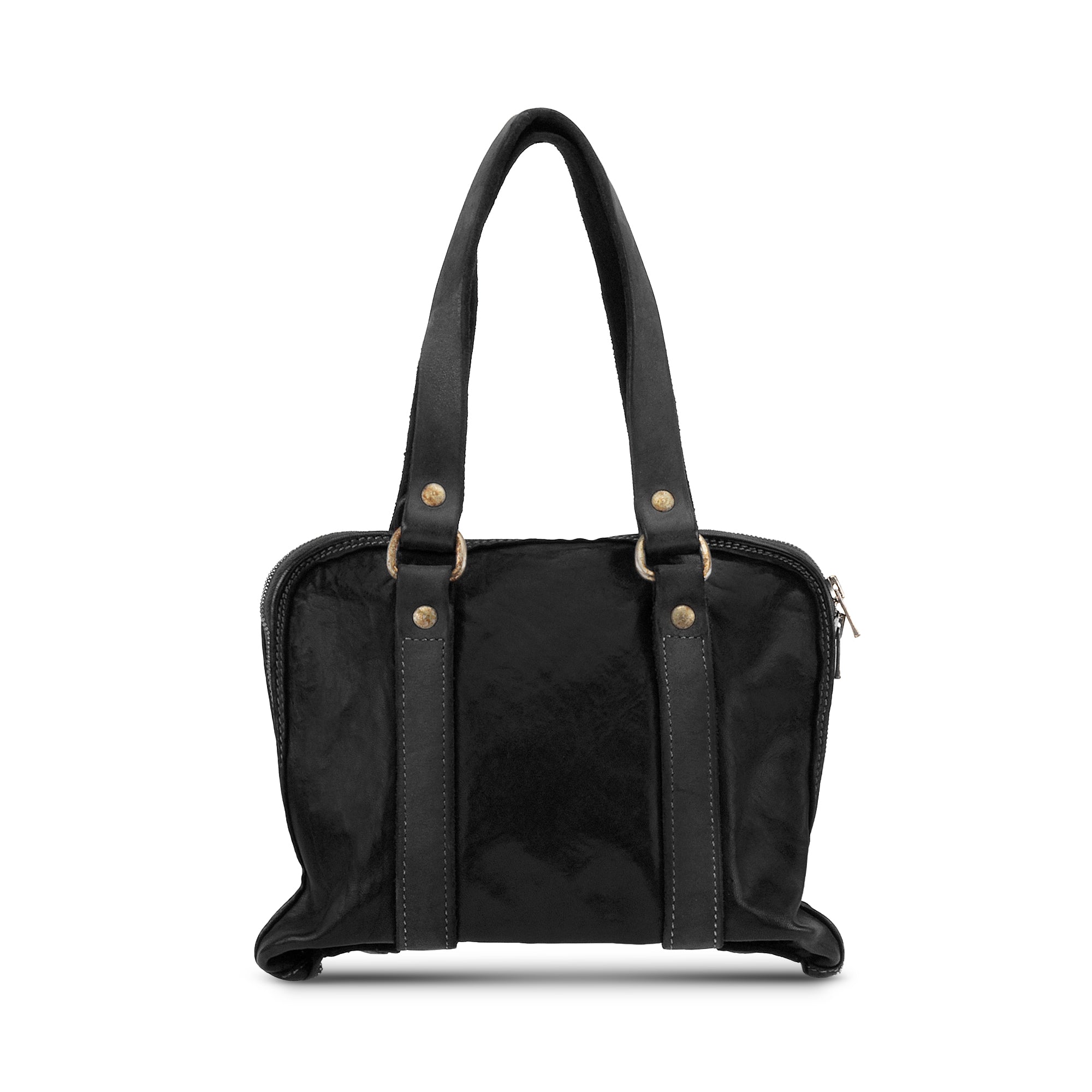SMALL LEATHER HANDLE BAG – GUIDI