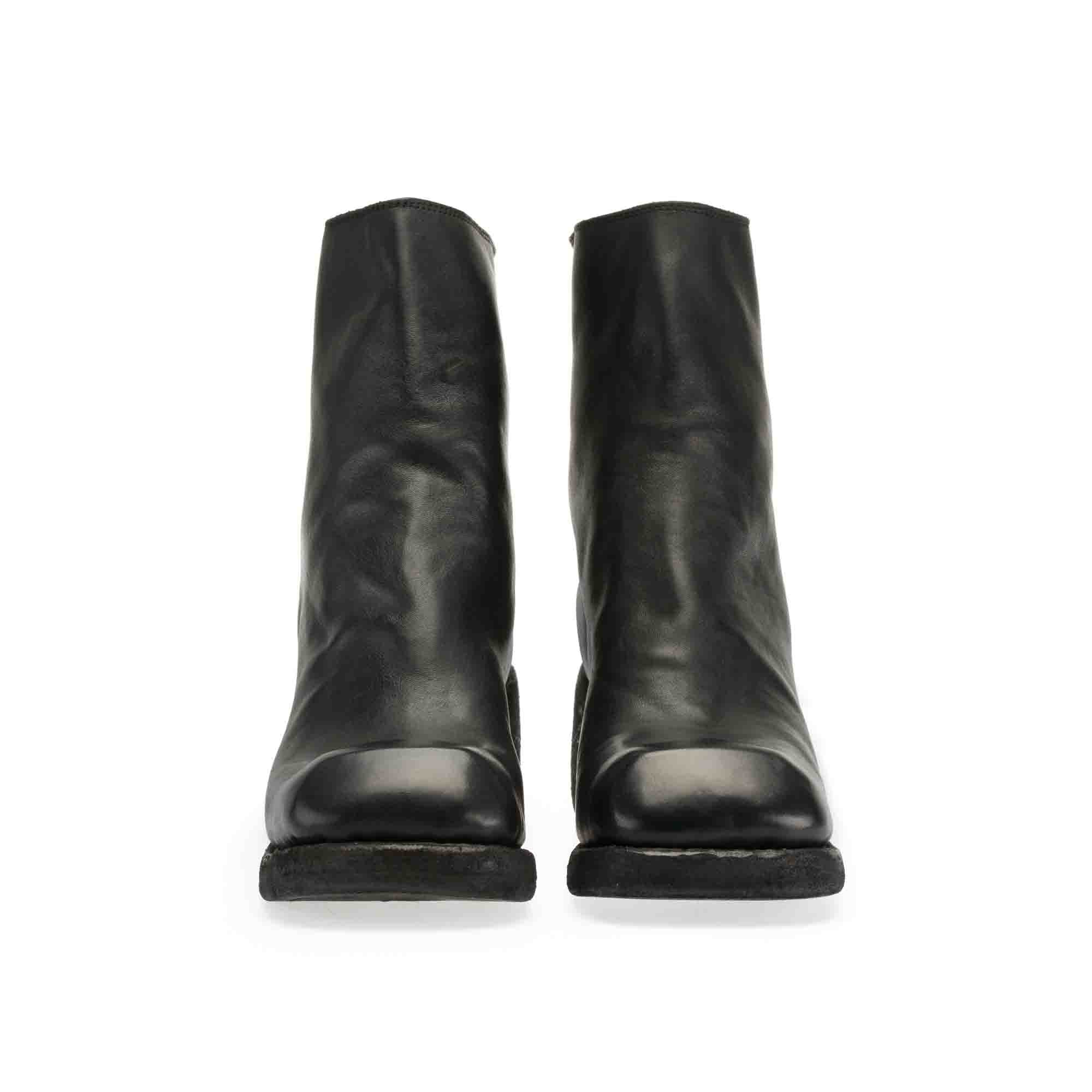 SQUARE TOE BACK ZIP BOOTS