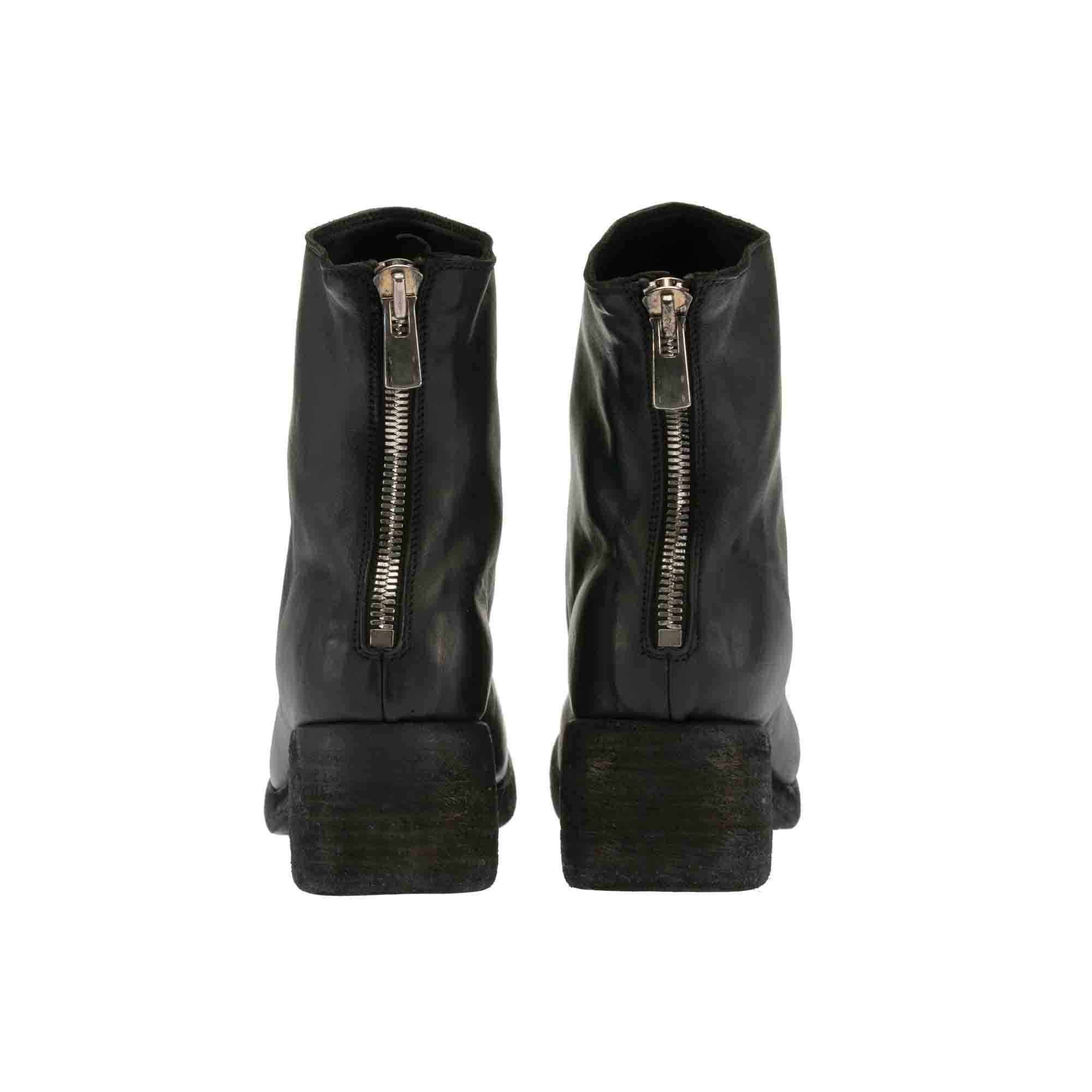 SQUARE TOE BACK ZIP BOOTS