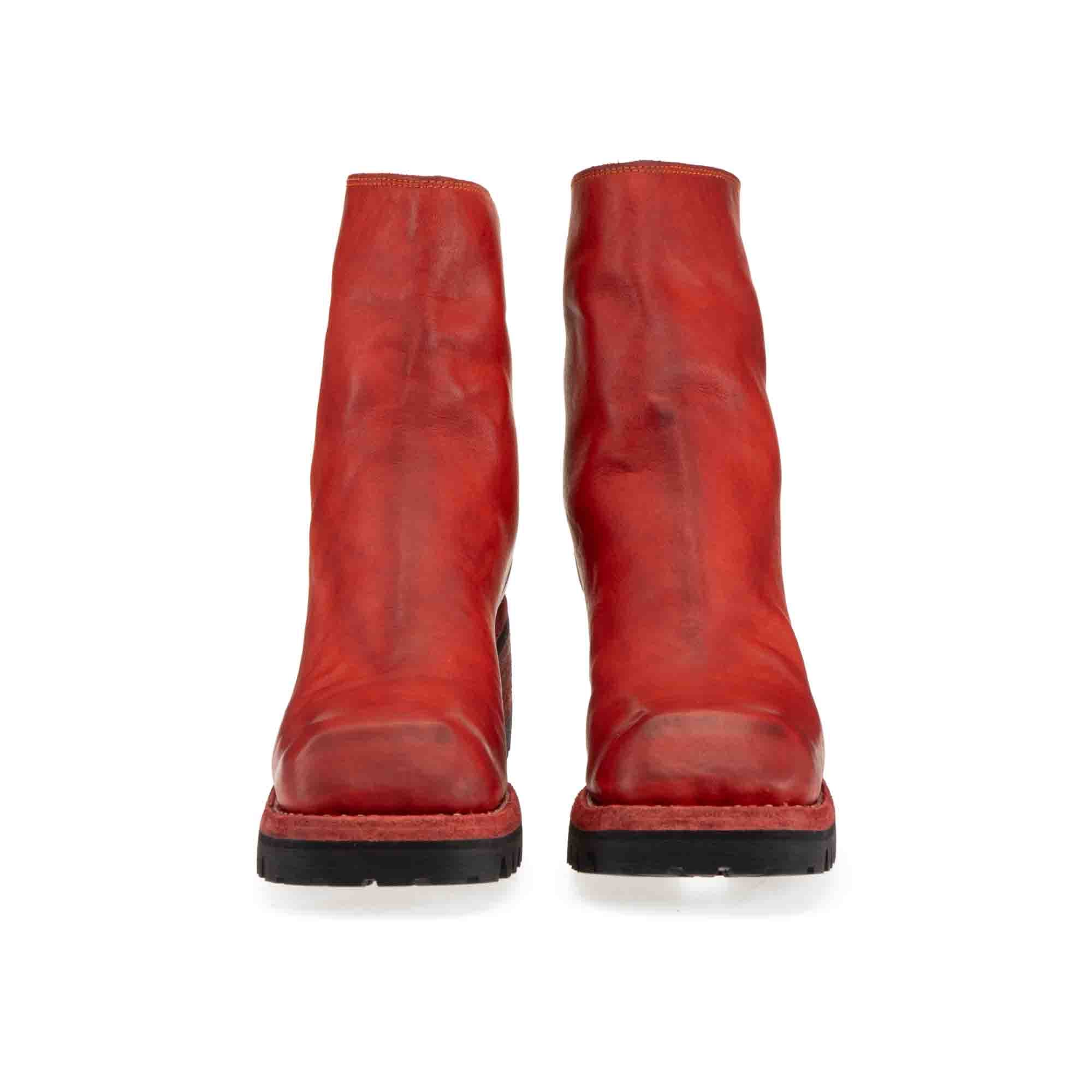 SQUARE TOE BACK ZIP BOOTS WITH VIBRAM