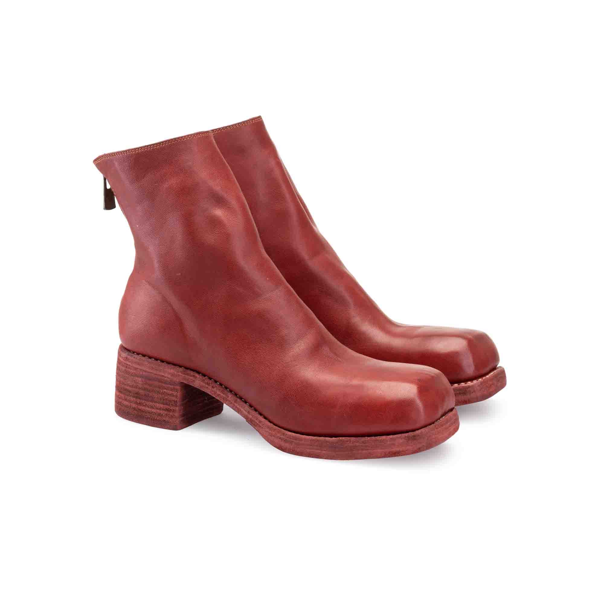 SQUARE TOE BACK ZIP BOOTS