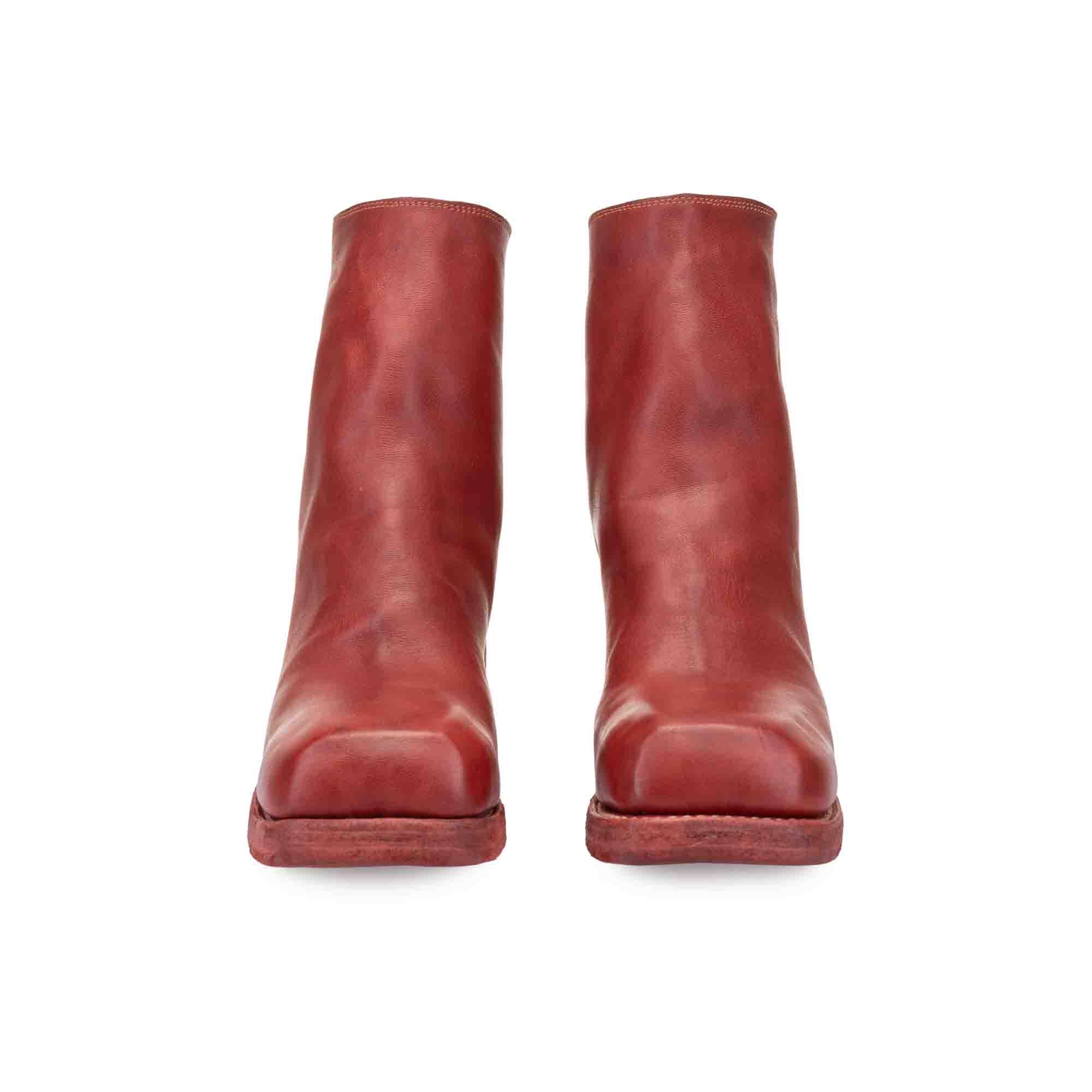 SQUARE TOE BACK ZIP BOOTS