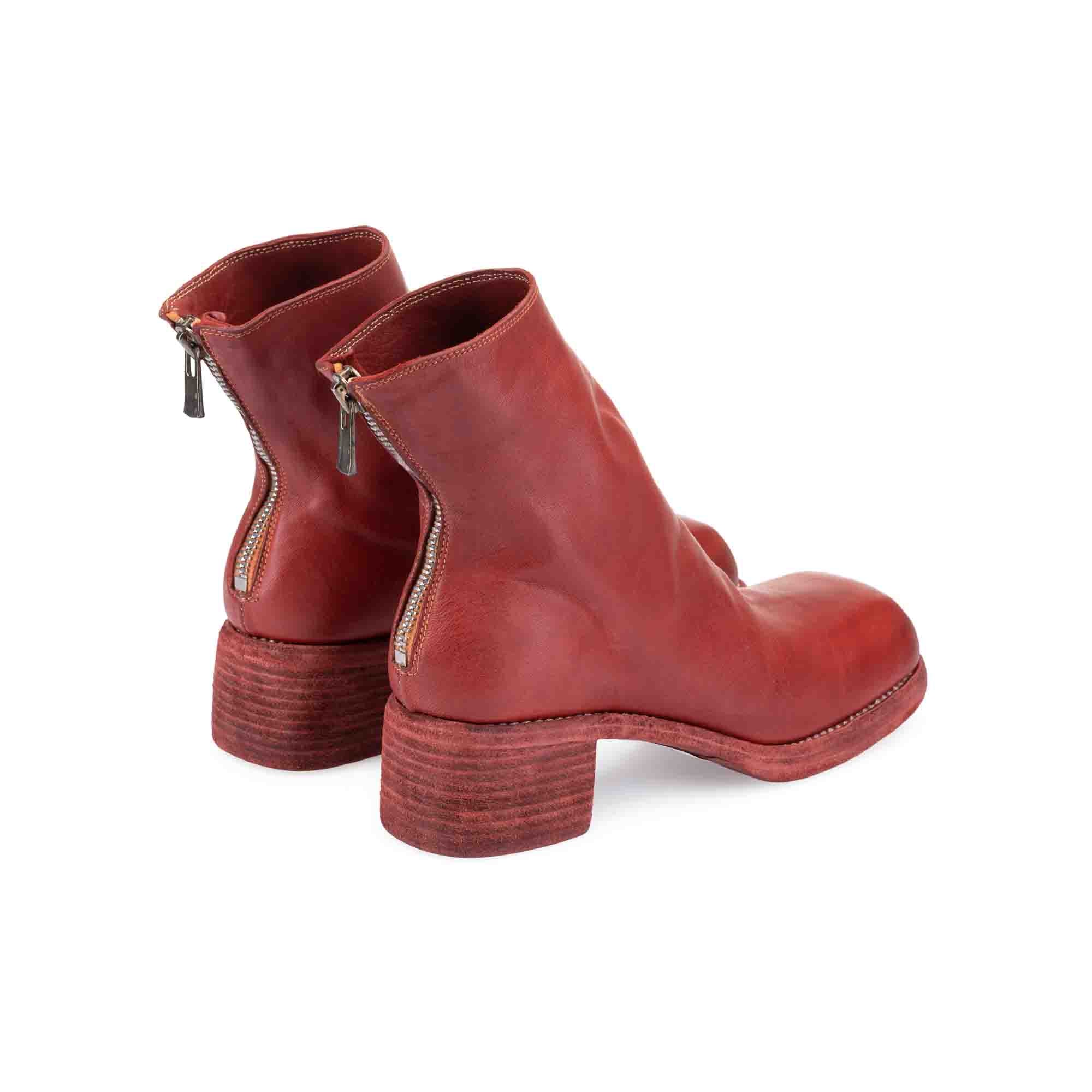 SQUARE TOE BACK ZIP BOOTS