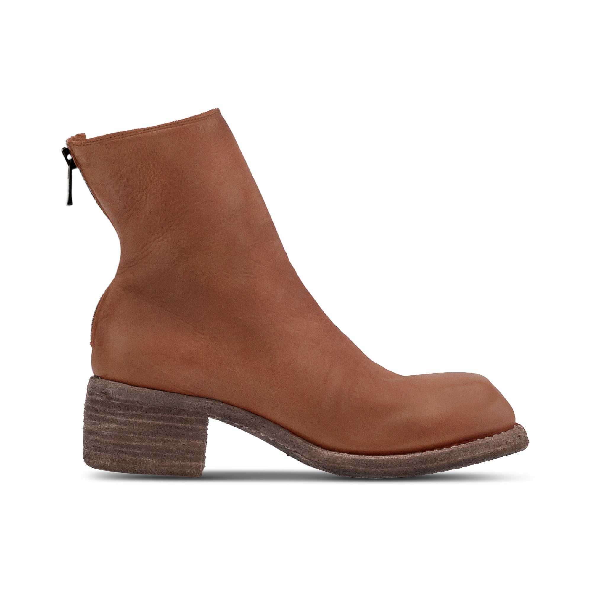 SQUARE TOE BACK ZIP BOOTS