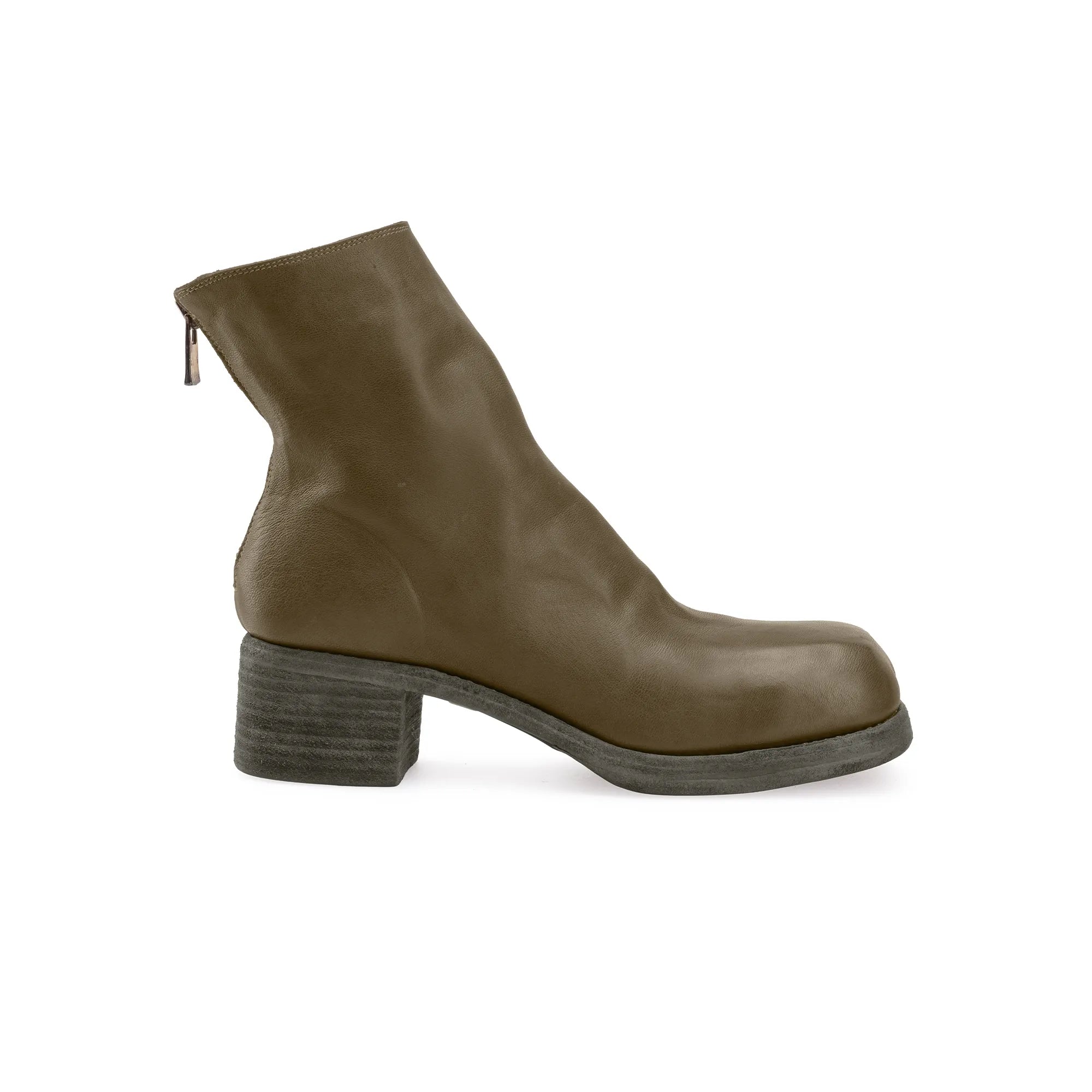 SQUARE TOE BACK ZIP BOOTS