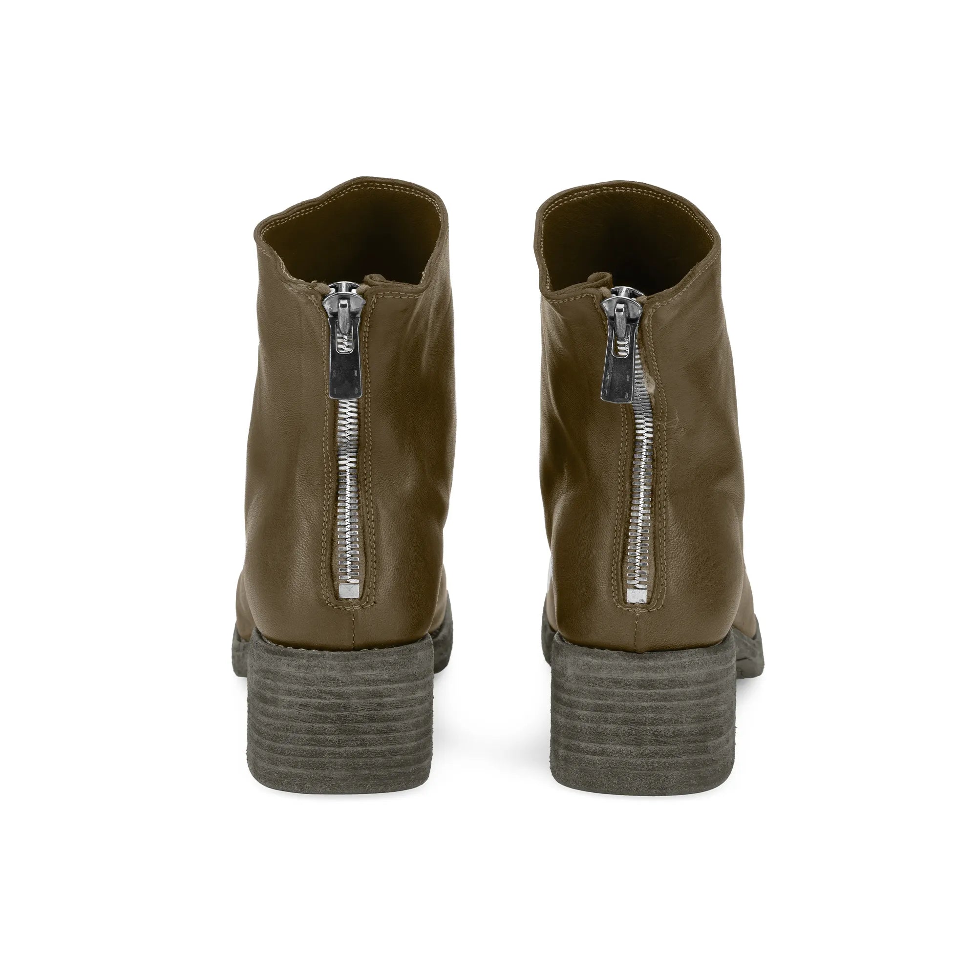 SQUARE TOE BACK ZIP BOOTS