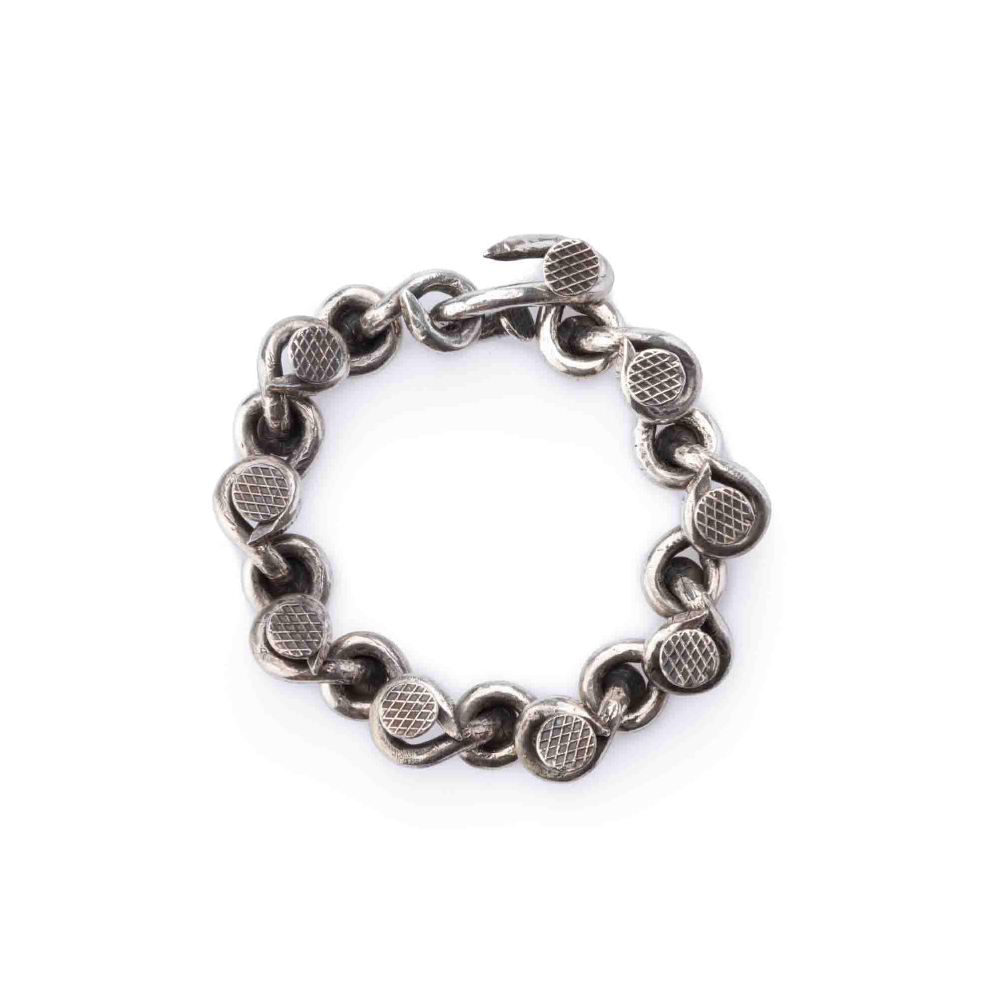 BIG NAILS SILVER BRACELET