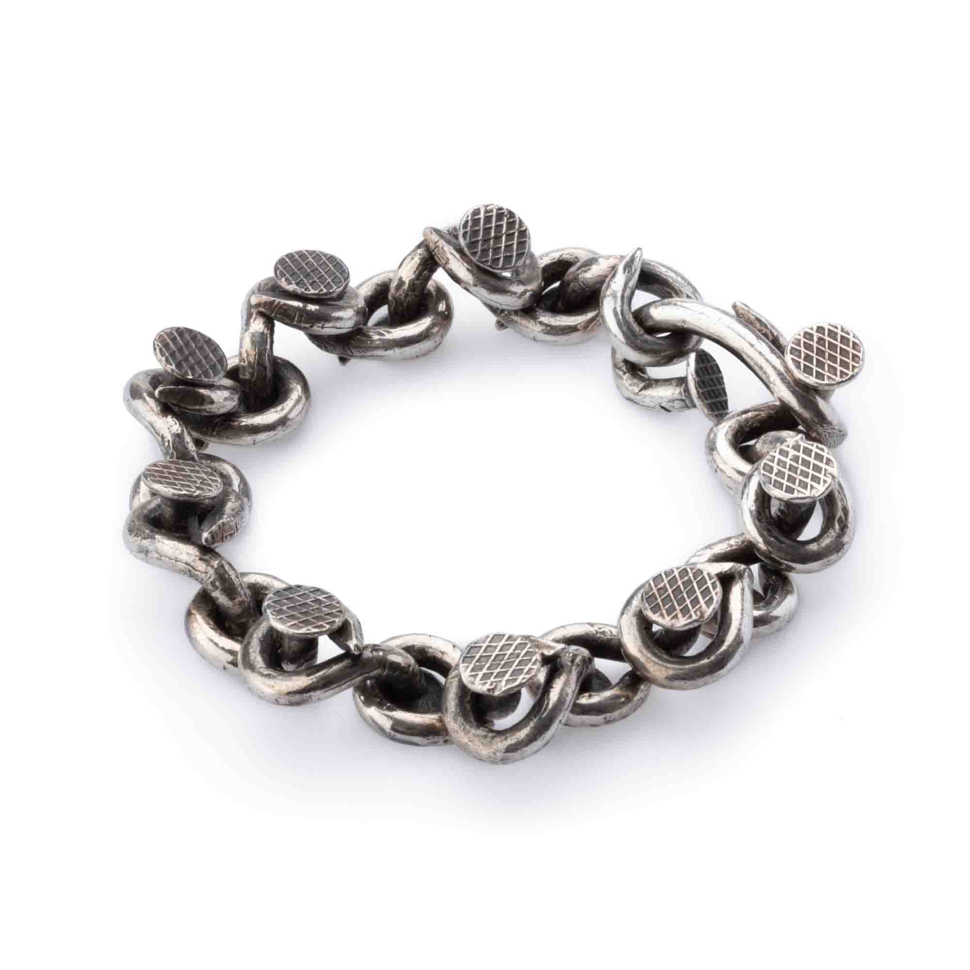 BIG NAILS SILVER BRACELET
