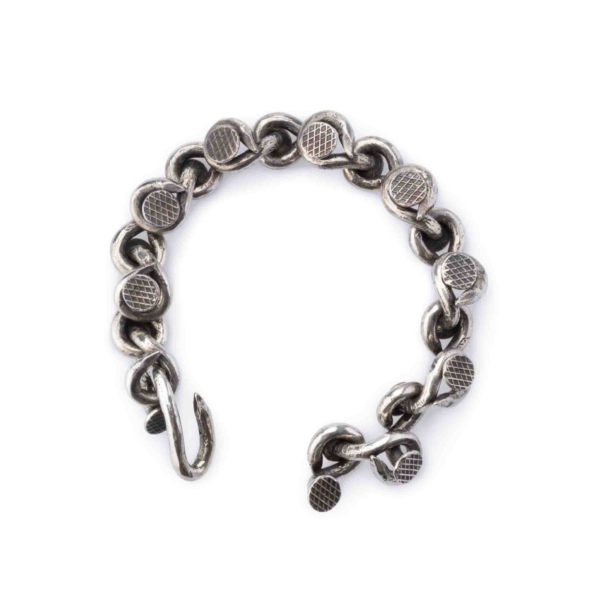 BIG NAILS SILVER BRACELET
