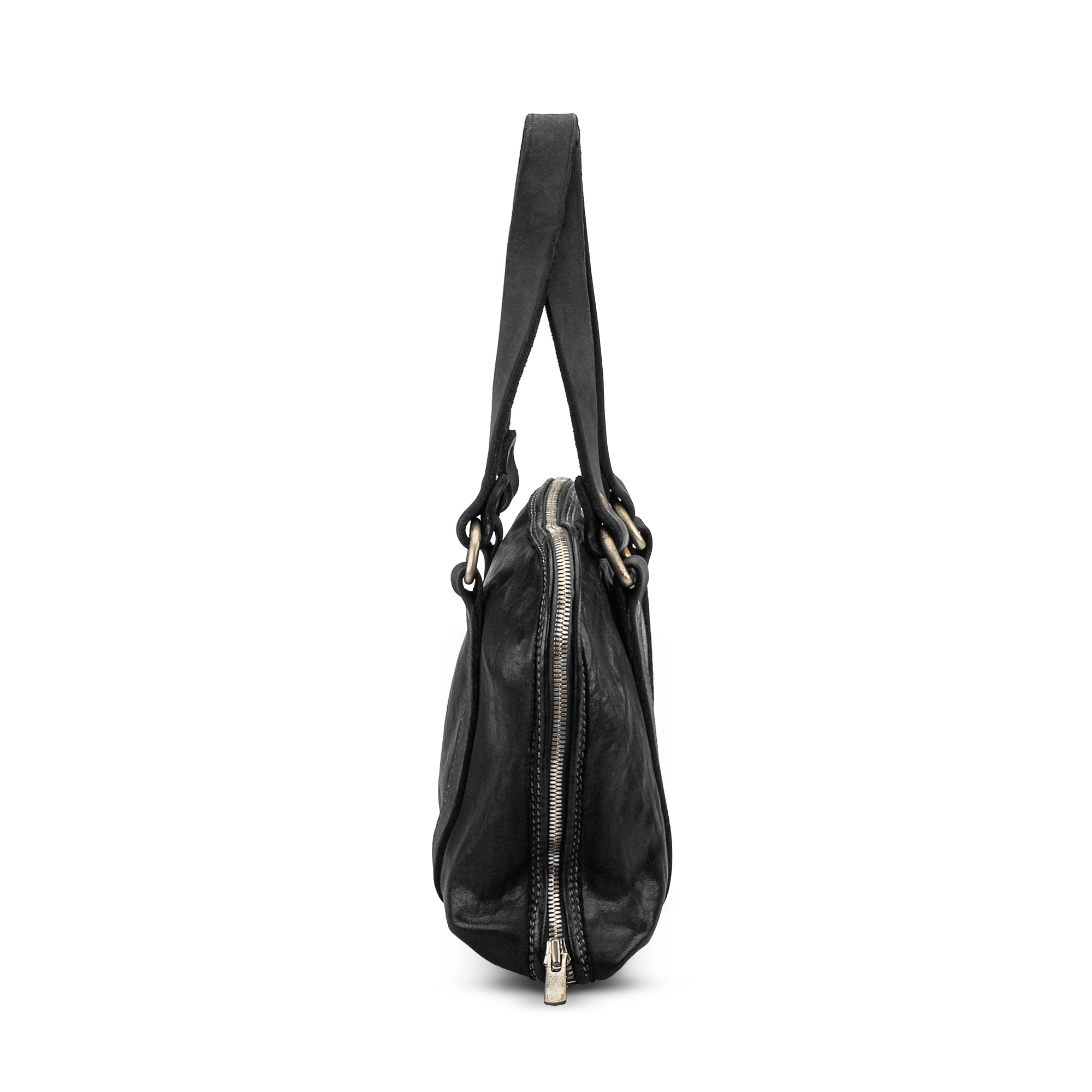 SMALL LEATHER HANDLE BAG – GUIDI