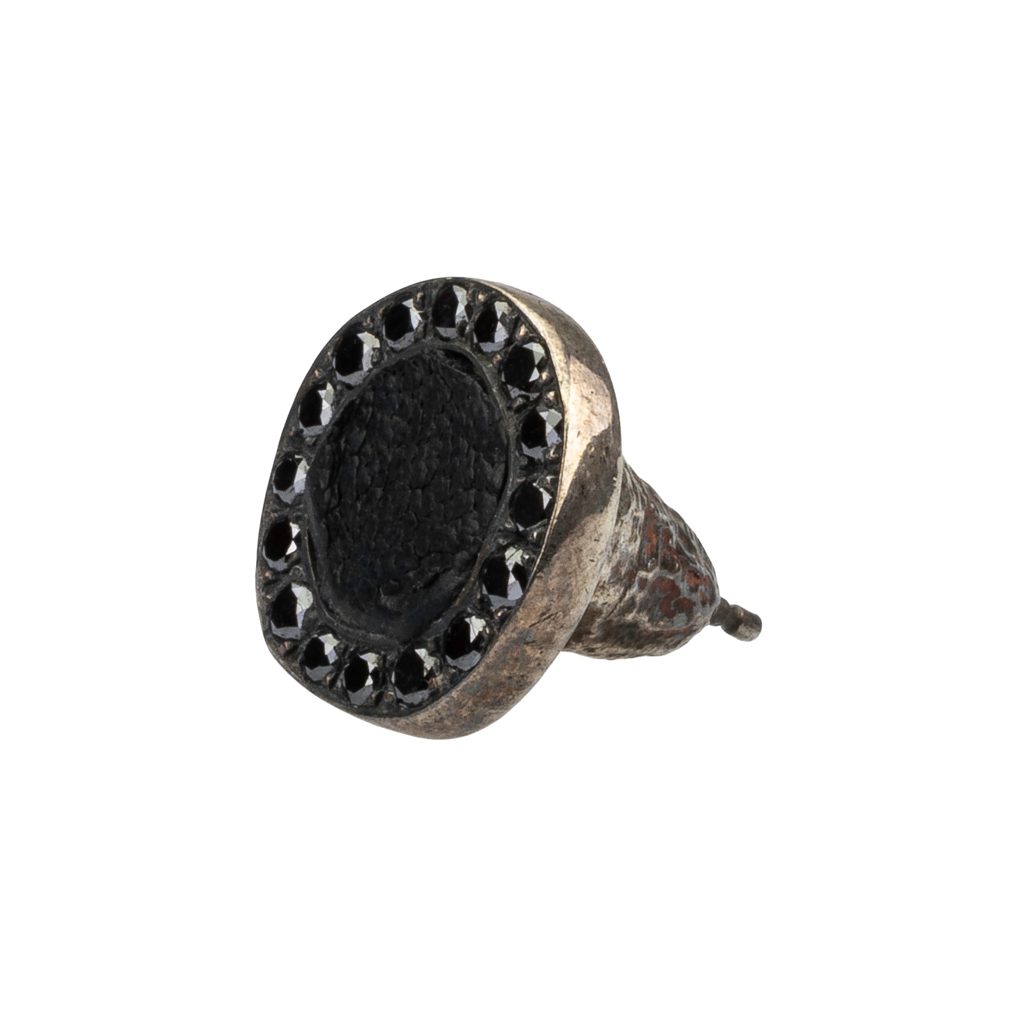 MONO EARRING WITH LEATHER DETAILS